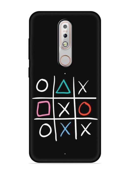 Super Neon Tic-Tac-Toe Embossed Soft Silicone Case for Nokia 5.1 Plus Zapvi