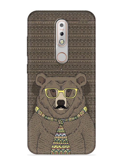 Grizzly Bear Embossed Soft Silicone Case for Nokia 5.1 Plus Zapvi