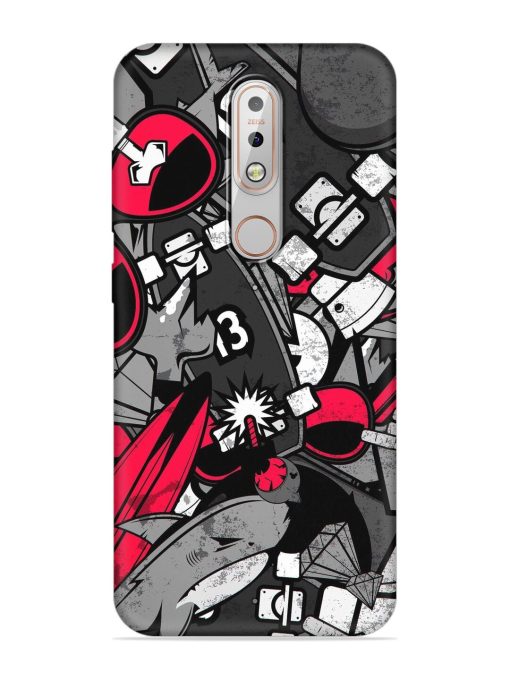 Fictional Doodle Embossed Soft Silicone Case for Nokia 5.1 Plus Zapvi