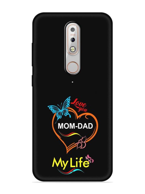 Love You Mom Dad Embossed Soft Silicone Case for Nokia 5.1 Plus