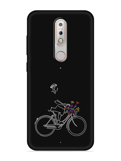 Minimalist Cycle Art Embossed Soft Silicone Case for Nokia 5.1 Plus