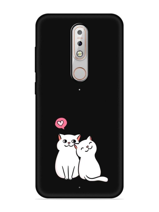 Cute Loving Cats Embossed Soft Silicone Case for Nokia 5.1 Plus Zapvi