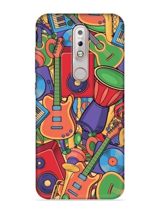 Colorful Music Art Embossed Soft Silicone Case for Nokia 5.1 Plus