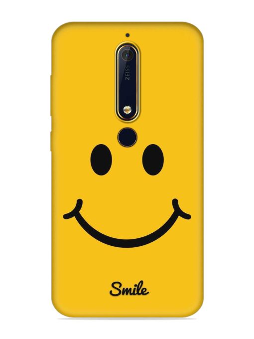 Yellow Smiley Embossed Soft Silicone Case for Nokia 6.1 Zapvi