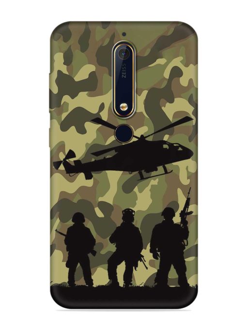 Army Heros Embossed Soft Silicone Case for Nokia 6.1 Zapvi