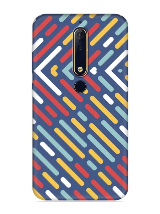 Colored Lines Embossed Soft Silicone Case for Nokia 6.1 Zapvi