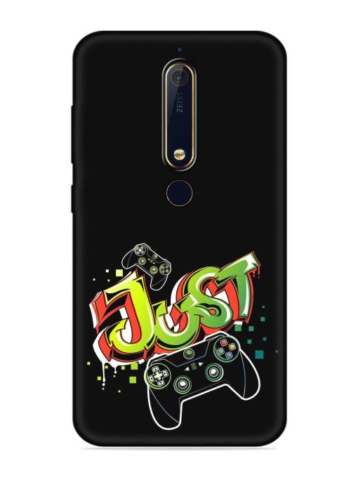 Graffiti Gamepad Illustration Embossed Soft Silicone Case for Nokia 6.1 Zapvi