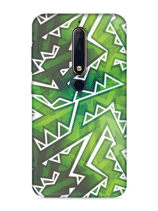 Green Graffiti Seamless Embossed Soft Silicone Case for Nokia 6.1