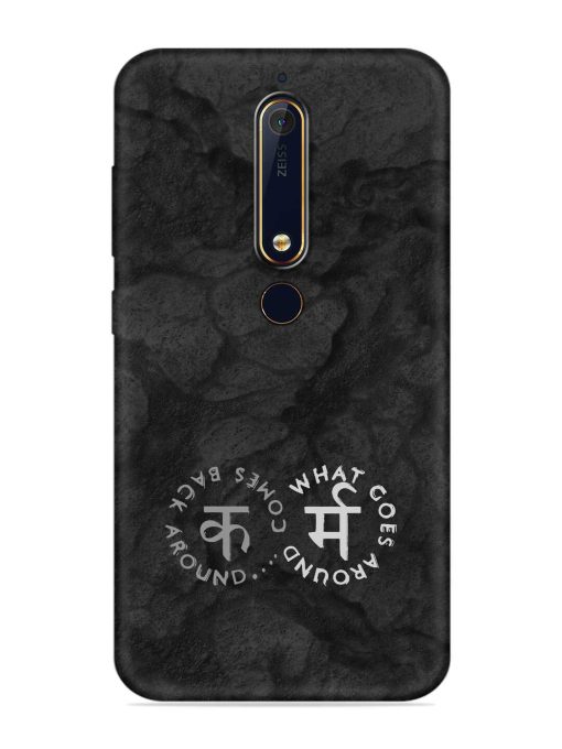 Karma Hindi Word Embossed Soft Silicone Case for Nokia 6.1 Zapvi