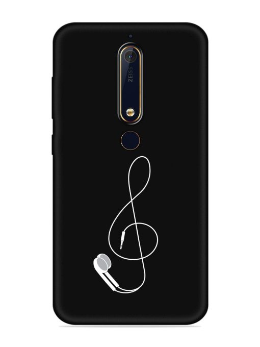 Music Earphone Vector Embossed Soft Silicone Case for Nokia 6.1