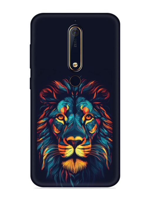 Colorful Lion Embossed Soft Silicone Case for Nokia 6.1 Zapvi