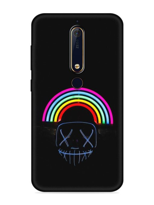 Mask Rainbow Embossed Soft Silicone Case for Nokia 6.1 Zapvi