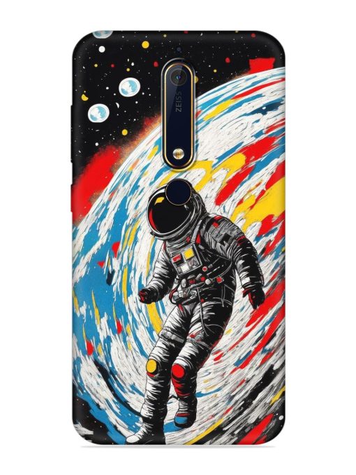 Astronaut Art Embossed Soft Silicone Case for Nokia 6.1