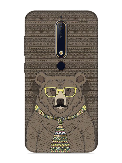 Grizzly Bear Embossed Soft Silicone Case for Nokia 6.1 Zapvi