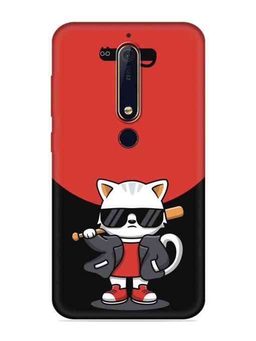 Cool Little Bear Cartoon Embossed Soft Silicone Case for Nokia 6.1 Zapvi