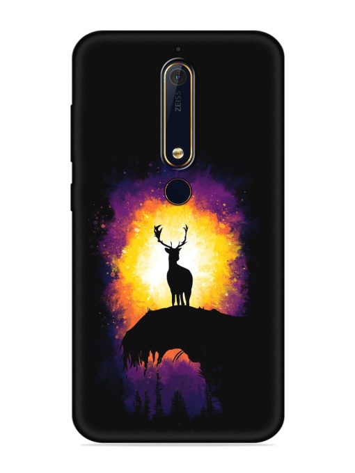 Elk Animal Art Embossed Soft Silicone Case for Nokia 6.1 Zapvi