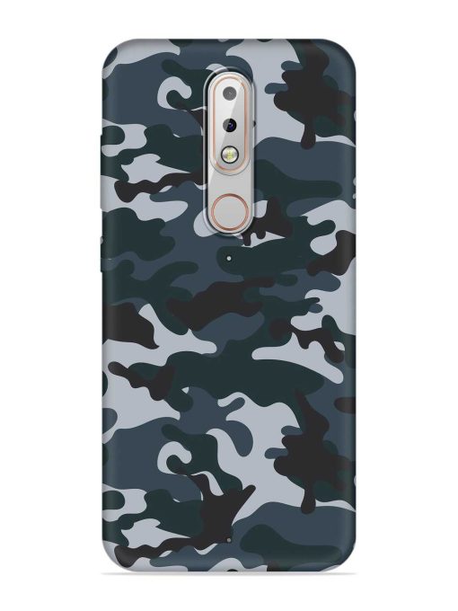 Dark Blue Army Military Art Embossed Soft Silicone Case for Nokia 6.1 Plus Zapvi