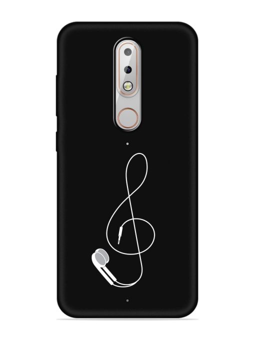 Music Earphone Vector Embossed Soft Silicone Case for Nokia 6.1 Plus