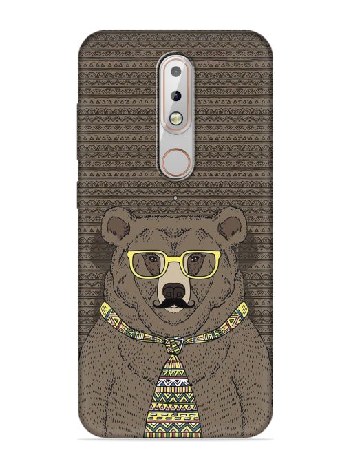 Grizzly Bear Embossed Soft Silicone Case for Nokia 6.1 Plus