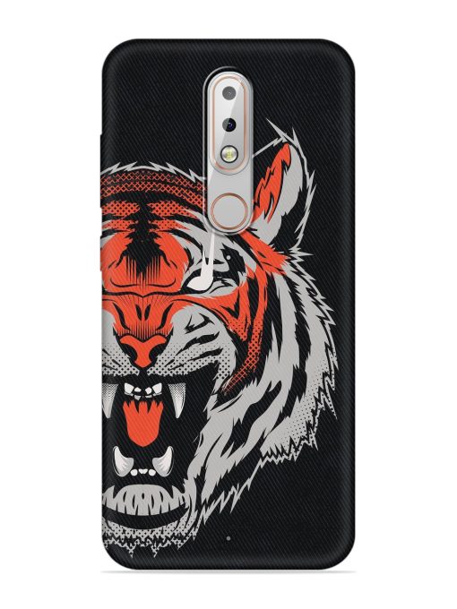 Tiger Aggression Embossed Soft Silicone Case for Nokia 6.1 Plus