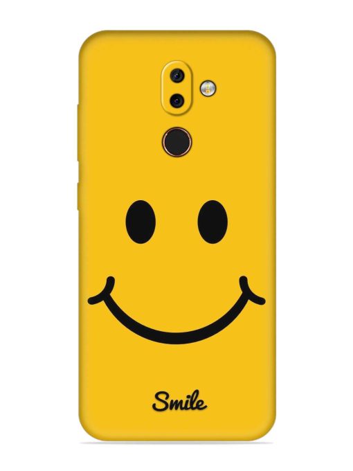 Yellow Smiley Embossed Soft Silicone Case for Nokia 7