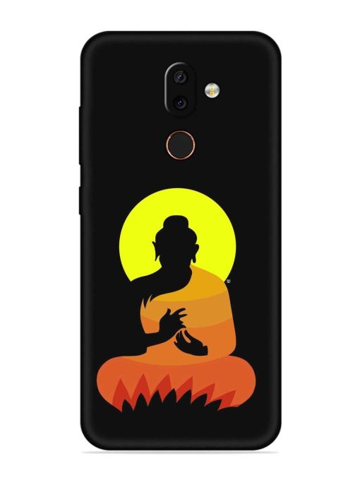 Buddha Art Black Embossed Soft Silicone Case for Nokia 7