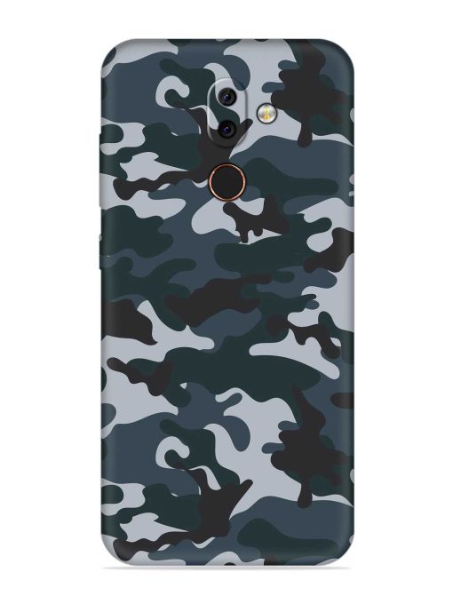 Dark Blue Army Military Art Embossed Soft Silicone Case for Nokia 7 Zapvi