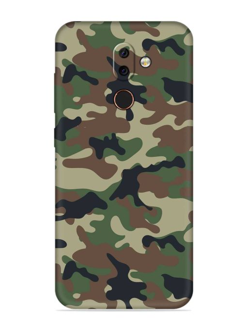 Army Military Camouflage Dark Green Embossed Soft Silicone Case for Nokia 7 Zapvi