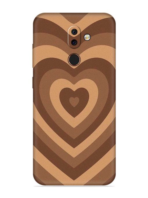 Brown Heart Embossed Soft Silicone Case for Nokia 7 Zapvi