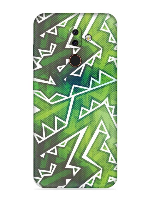 Green Graffiti Seamless Embossed Soft Silicone Case for Nokia 7 Zapvi