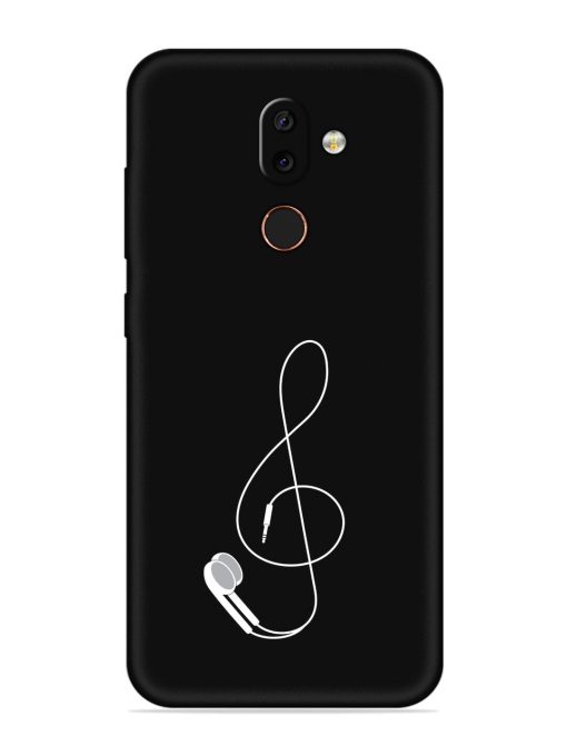 Music Earphone Vector Embossed Soft Silicone Case for Nokia 7