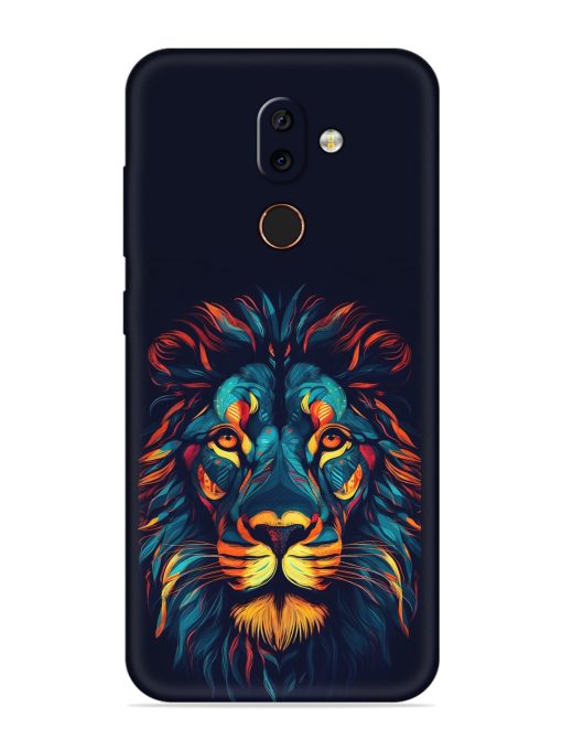 Colorful Lion Embossed Soft Silicone Case for Nokia 7 Zapvi