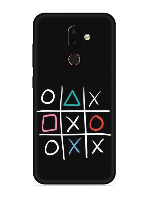 Super Neon Tic-Tac-Toe Embossed Soft Silicone Case for Nokia 7 Zapvi