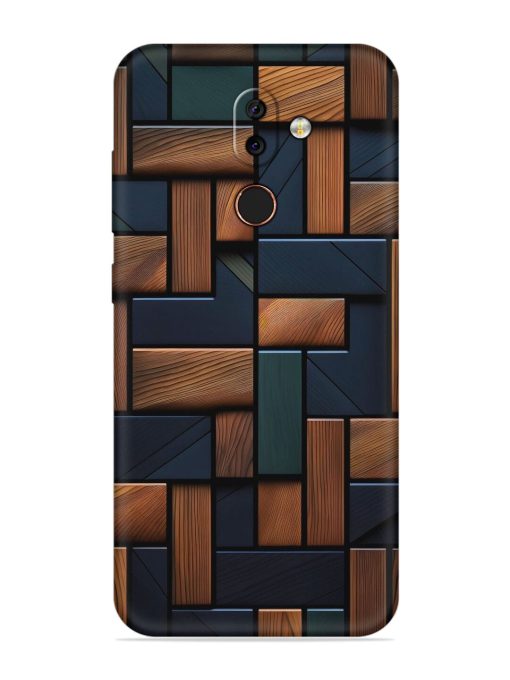 Wooden Background Cubes Embossed Soft Silicone Case for Nokia 7