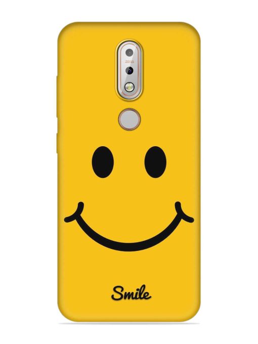 Yellow Smiley Embossed Soft Silicone Case for Nokia 7.1