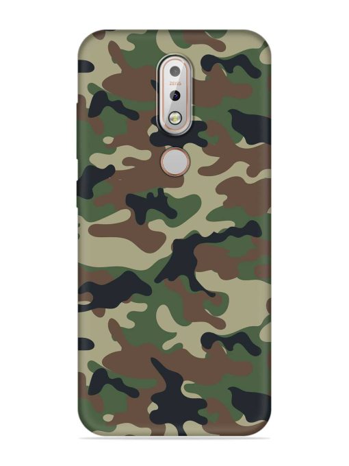 Army Military Camouflage Dark Green Embossed Soft Silicone Case for Nokia 7.1 Zapvi