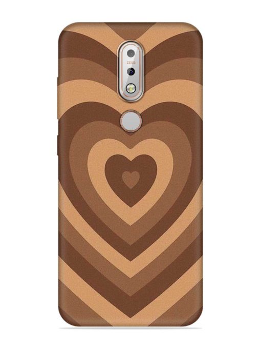 Brown Heart Embossed Soft Silicone Case for Nokia 7.1 Zapvi