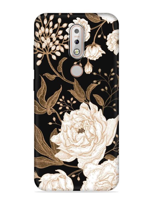 Peonies Roses Floral Embossed Soft Silicone Case for Nokia 7.1