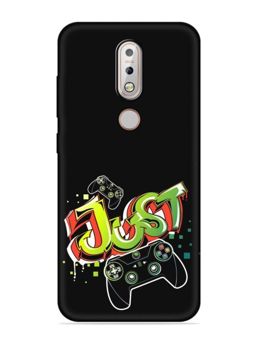 Graffiti Gamepad Illustration Embossed Soft Silicone Case for Nokia 7.1 Zapvi