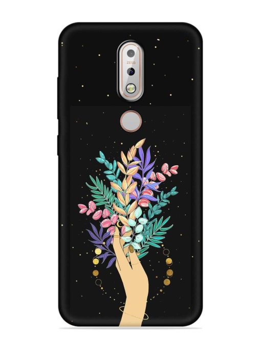 Flower On Hand Embossed Soft Silicone Case for Nokia 7.1