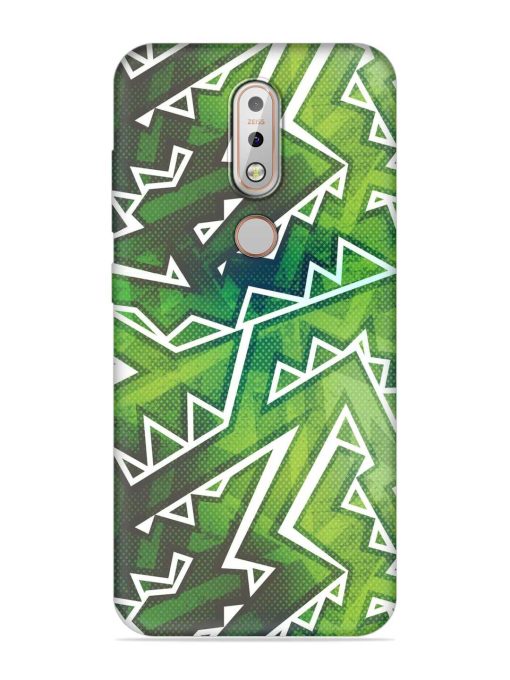 Green Graffiti Seamless Embossed Soft Silicone Case for Nokia 7.1 Zapvi