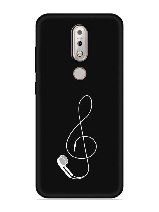 Music Earphone Vector Embossed Soft Silicone Case for Nokia 7.1