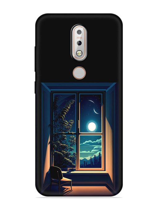 Night View At Window Embossed Soft Silicone Case for Nokia 7.1 Zapvi