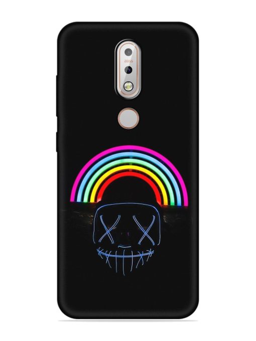 Mask Rainbow Embossed Soft Silicone Case for Nokia 7.1 Zapvi