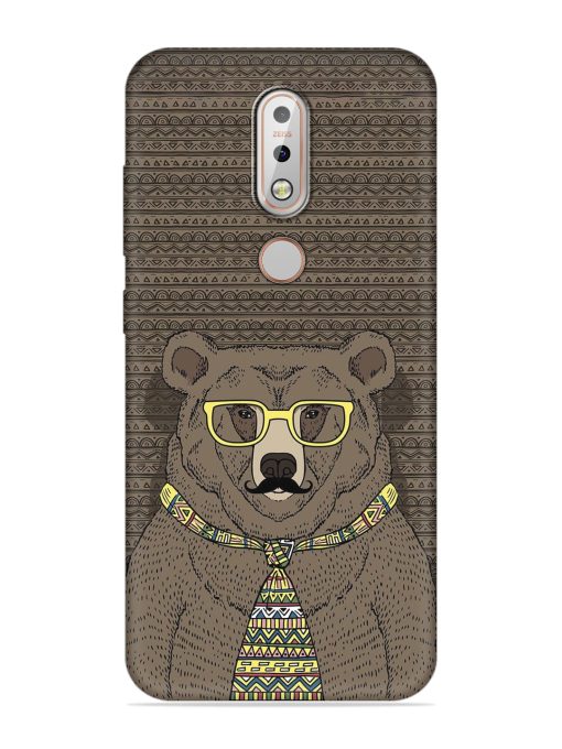 Grizzly Bear Embossed Soft Silicone Case for Nokia 7.1 Zapvi