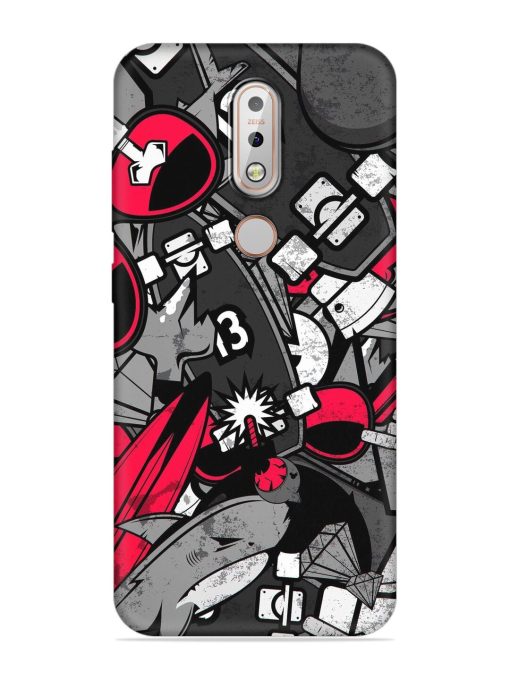 Fictional Doodle Embossed Soft Silicone Case for Nokia 7.1 Zapvi