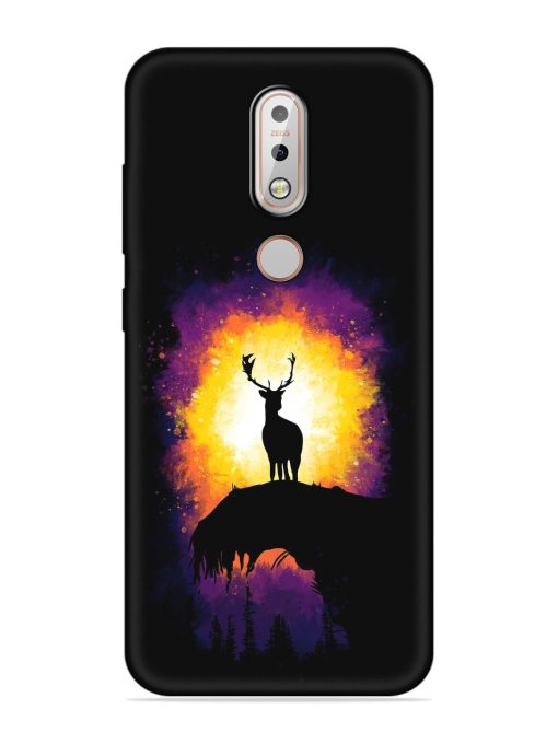 Elk Animal Art Embossed Soft Silicone Case for Nokia 7.1