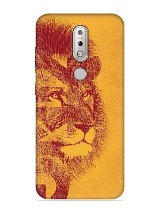 Gold Lion Crown Art Embossed Soft Silicone Case for Nokia 7.1 Zapvi