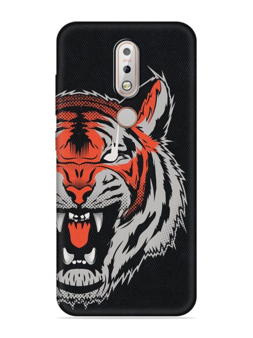 Tiger Aggression Embossed Soft Silicone Case for Nokia 7.1 Zapvi