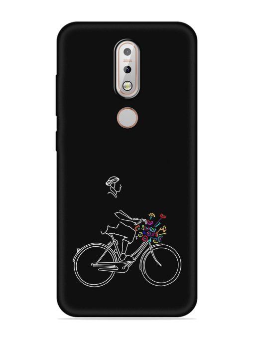 Minimalist Cycle Art Embossed Soft Silicone Case for Nokia 7.1